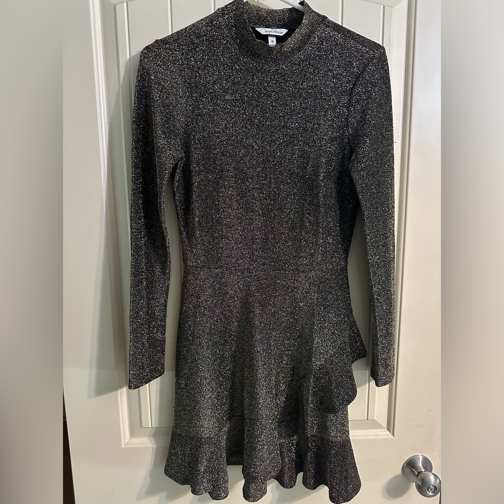 Speechless Gold Sparkly Long Sleeve Dress